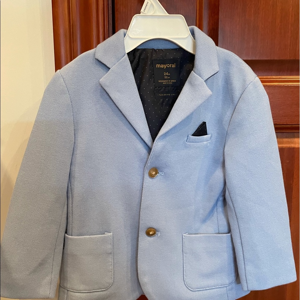 Mayoral baby tailored blue blazer and shorts set